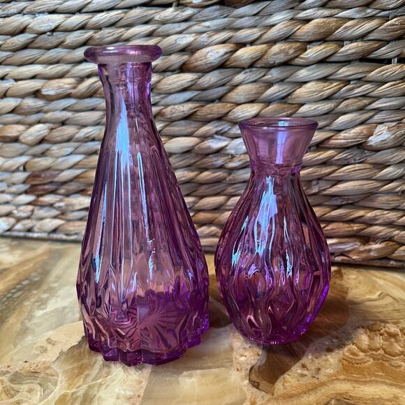 Pair purple propagation vases - Picture 1 of 5